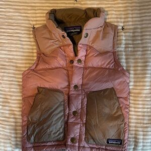 Patagonia Kids Pink and Tan Puffer Vest